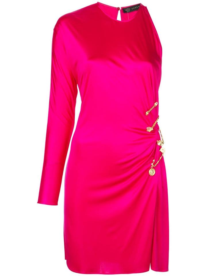 Versace Gathered Detail Mini Dress - Pink