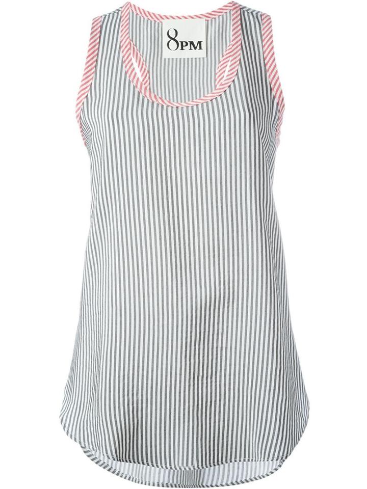 8pm Striped Tank, Women's, Size: Xs, Black, Viscose/cotton/acetate