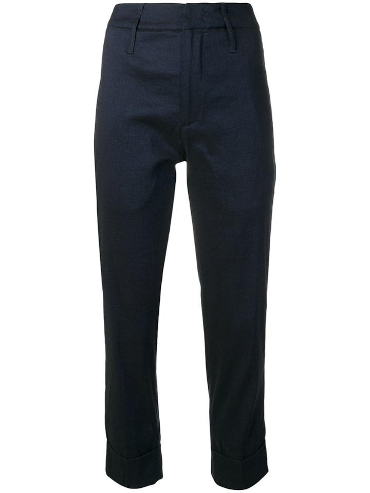 Tela Cropped Slim Trousers - Blue
