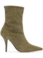 Tabitha Simmons Metallic Eldon 95 Lurex Ankle Boots - Gold