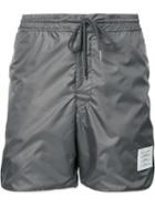 Thom Browne Drawstring Track Shorts, Men's, Size: 4, Grey, Polyester