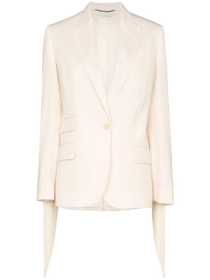 Stella Mccartney Fringe-trimmed Blazer - White