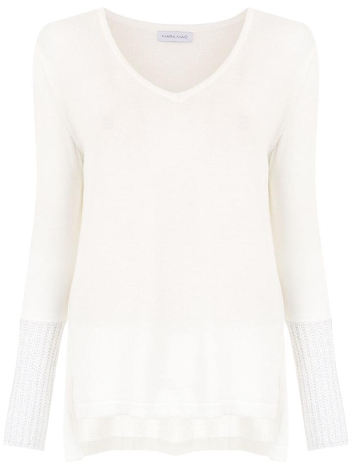 Mara Mac Knit Blouse - White
