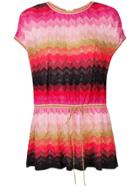 M Missoni Knitted Short-sleeved Top - Red