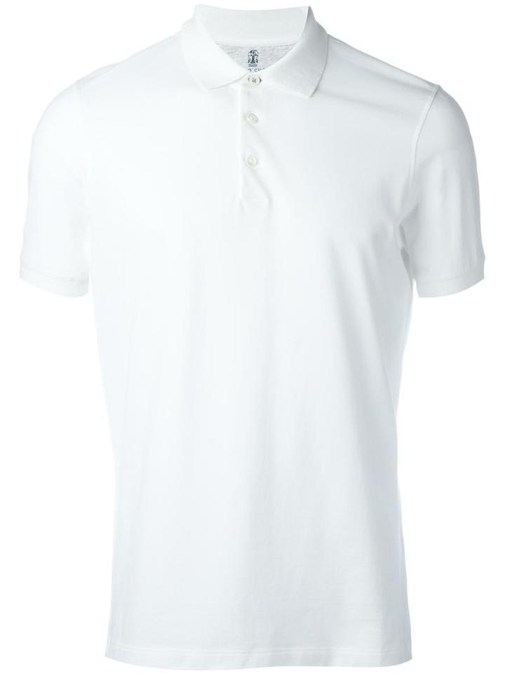 Brunello Cucinelli Classic Polo Shirt, Men's, Size: Medium, White, Cotton