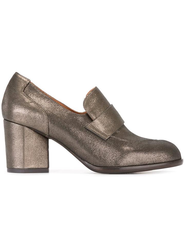 Chie Mihara Metallic Loafer Shoes