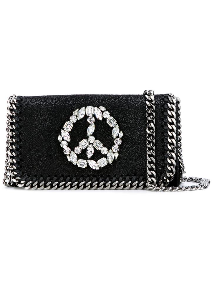 Stella Mccartney - Crystal Peace Falabella Cross-body Bag - Women - Polyester - One Size, Black, Polyester
