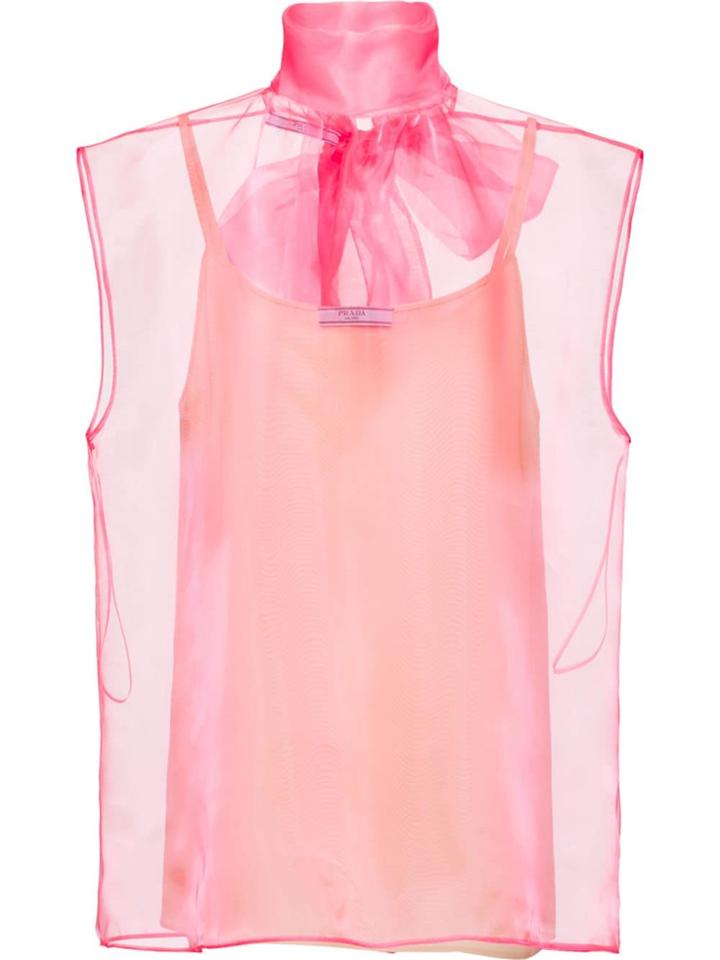Prada Organza Sleeveless Top - Pink & Purple