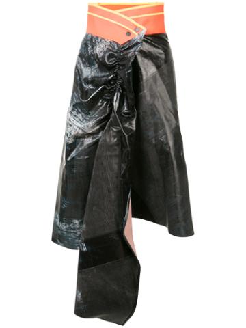 Martina Spetlova - Draped Skirt - Women - Lamb Skin - 8, Blue, Lamb Skin