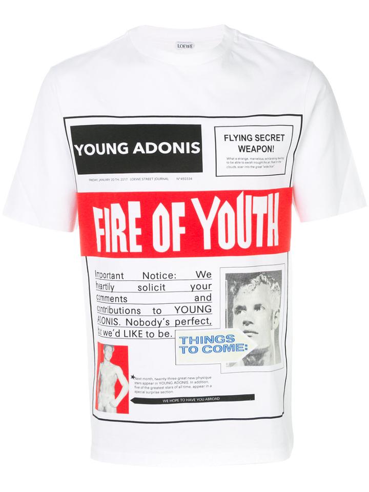 Loewe - Fire Of Youth Poster T-shirt - Men - Cotton - S, White, Cotton