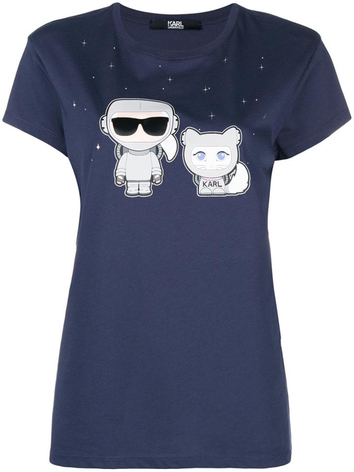 Karl Lagerfeld Space Karl & Choupette T-shirt - Blue