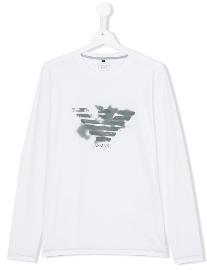 Armani Junior - Teen Printed Sweatshirt - Kids - Cotton/spandex/elastane - 16 Yrs, White
