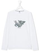 Armani Junior - Teen Printed Sweatshirt - Kids - Cotton/spandex/elastane - 16 Yrs, White
