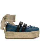 Miu Miu Platform Ballerina Espadrilles - Blue
