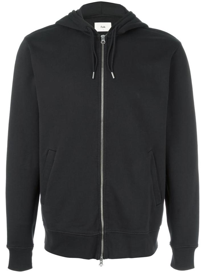 Folk Zipped Hoodie, Men's, Size: 5, Black, Cotton