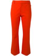 Derek Lam 10 Crosby Flared Cropped Trousers, Women's, Size: 12, Red, Cotton/spandex/elastane