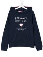 Tommy Hilfiger Junior Teen Logo Print Hoodie - Blue