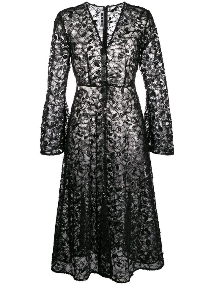 Rotate Sequin-embellished Lace Dress - Black