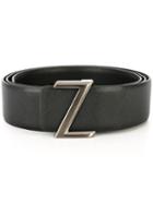 Z Zegna 'z' Buckle Belt, Men's, Size: 110, Black, Calf Leather