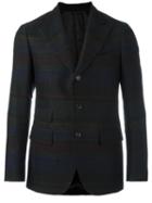 Gabriele Pasini Peaked Lapel Striped Blazer, Men's, Size: 50, Black, Cotton/cupro/viscose/wool