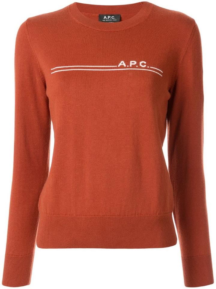 A.p.c. Eponymous Logo Jumper - Brown