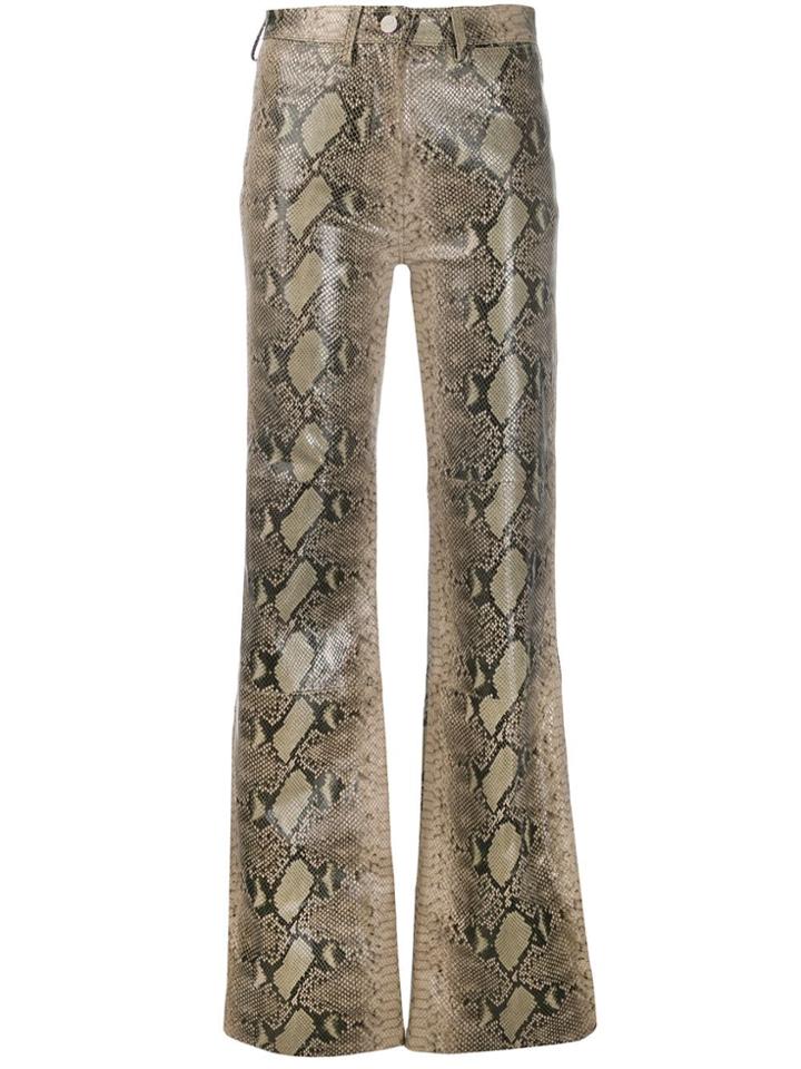 Tommy Hilfiger Flared Snakeskin Print Trousers - Green