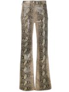 Tommy Hilfiger Flared Snakeskin Print Trousers - Green