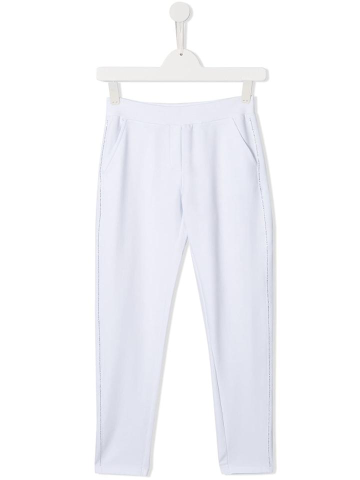 Monnalisa Studded Sequinned Leggings - White