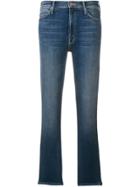 Mother Cropped Straight Leg Jeans - Blue
