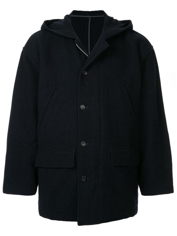 Comme Des Garçons Pre-owned Hooded Single-breasted Jacket - Blue