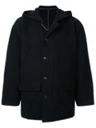 Comme Des Garçons Pre-owned Hooded Single-breasted Jacket - Blue
