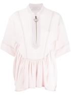 Cédric Charlier Short-sleeve Flared Top - Pink