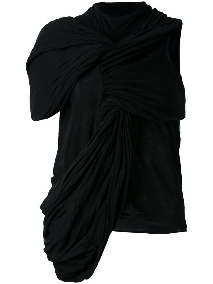 Rick Owens - Draped Top - Women - Cotton - 42, Black, Cotton