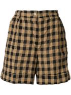 Aspesi Checkered Bermuda Shorts - Brown