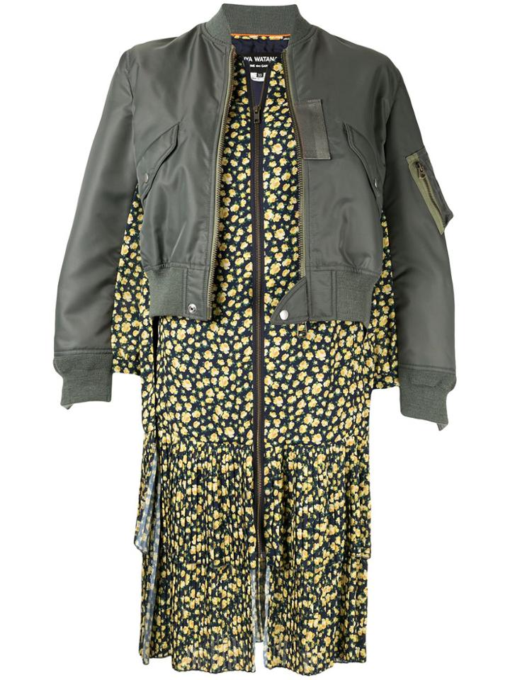 Junya Watanabe Contrast Long-line Bomber Jacket - Green