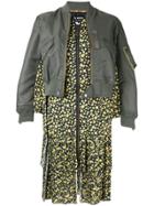 Junya Watanabe Contrast Long-line Bomber Jacket - Green