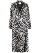 Forte Forte Corteccia-pattern Long Coat - Blue