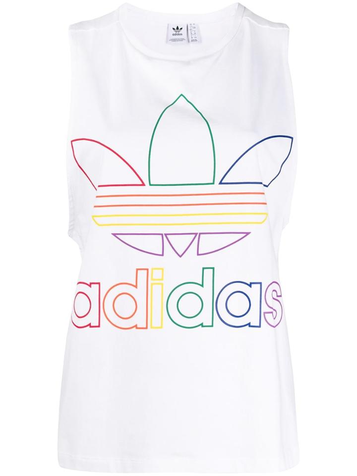 Adidas Logo Print Sleeveless T-shirt - White