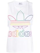 Adidas Logo Print Sleeveless T-shirt - White