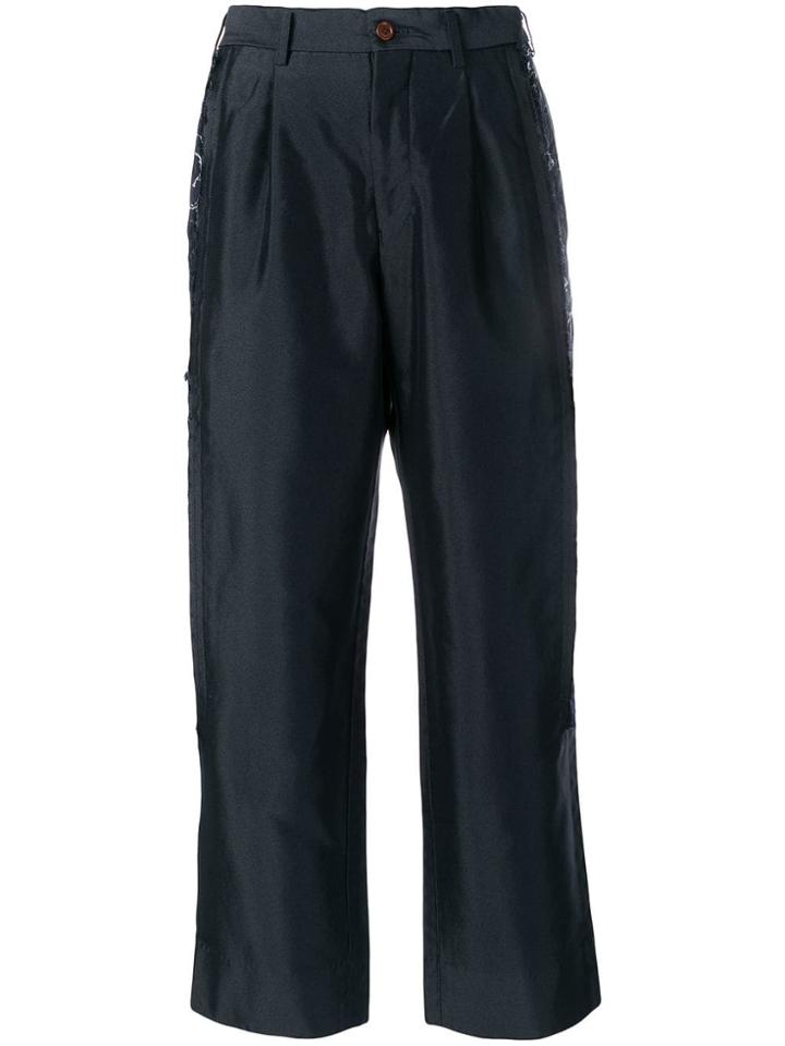 Comme Des Garçons Ripped Seam Trousers - Blue