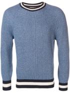 Brunello Cucinelli Stripe Hem Sweater - Blue