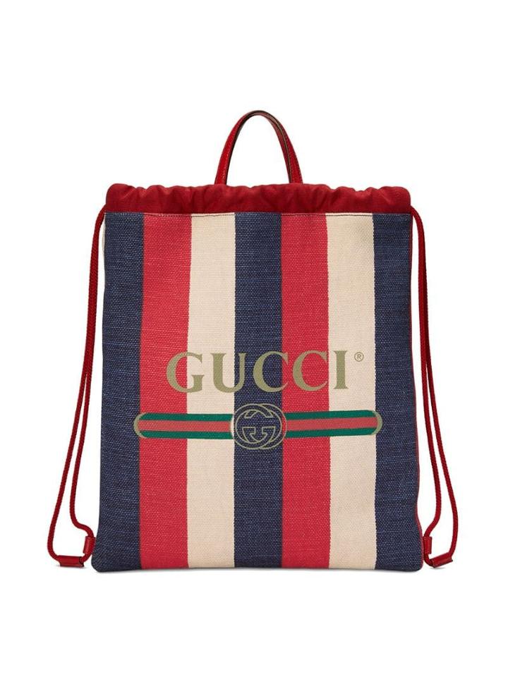 Gucci Gucci Print Medium Drawstring Backpack - Red