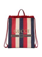 Gucci Gucci Print Medium Drawstring Backpack - Red
