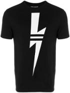 Neil Barrett Striped Lightning Bolt T-shirt - Black