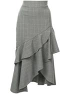 Patbo Ruffle Midi Skirt - Grey