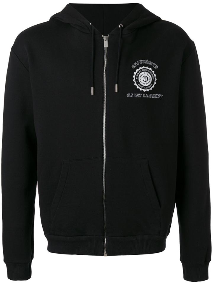 Saint Laurent Printed Hooded Sweatshirt - Black