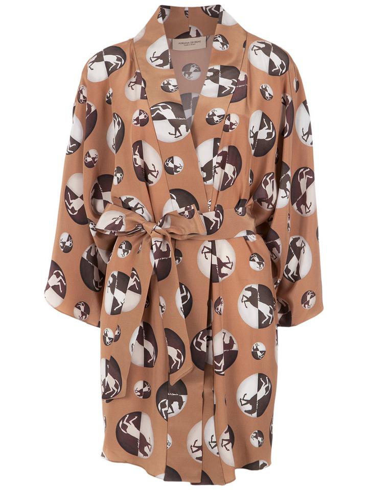 Adriana Degreas - Silk Kimono - Women - Silk - One Size, Brown, Silk