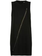 Walter Van Beirendonck Vintage Diagonal Zip Short Dress - Black