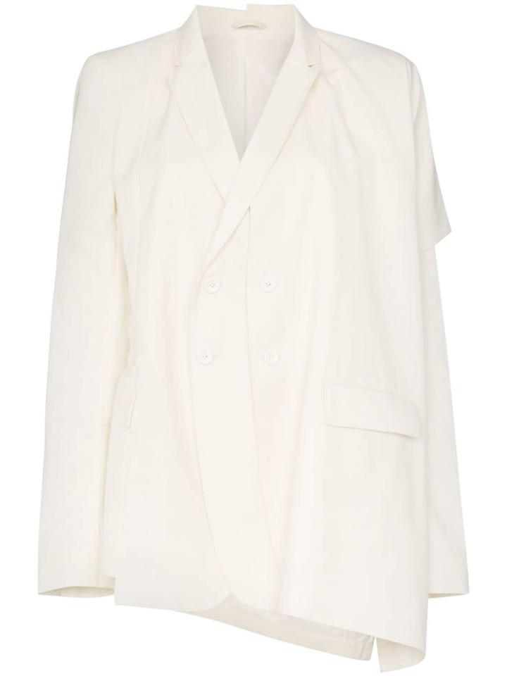 Unravel Project Asymmetric Cape Detail Blazer - Neutrals
