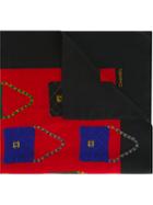 Chanel Vintage Quilted Handbag Printed Scarf, Women's, Red